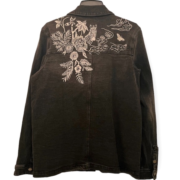 Johnny Was NWOT Denim Embroidered Jacket Never Worn! Eden Denim Worker Jacket - Picture 3 of 11